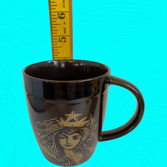 2012 Starbucks Anniversary Mug Brown & Gold Siren Mermaid w/ Star Crown - Picture 6 of 9